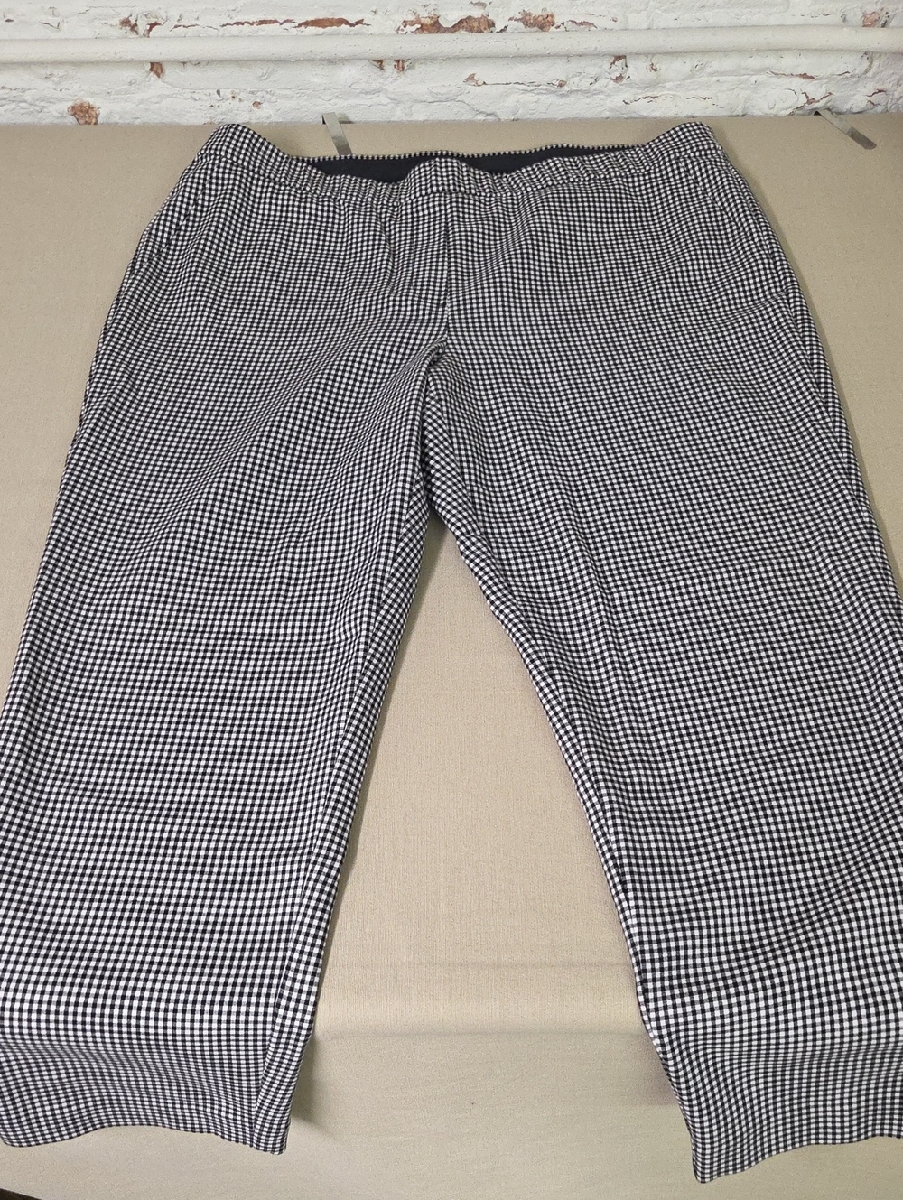J. Jill Black & White Gingham Stretch Pants  Sz 18 PETITE